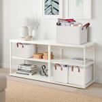 KEEGH Fabric Storage Baskets with Leather Handles