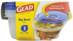 Glad Ware Big Bowl Containers, 48 oz, 3 Pack