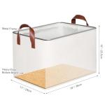 KEEGH Fabric Storage Baskets with Leather Handles