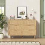 Furniouse Boho Rattan 6-Drawer Small Dresser