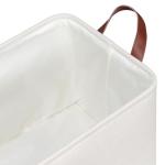 KEEGH Fabric Storage Baskets with Leather Handles