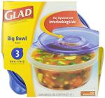 Glad Ware Big Bowl Containers, 48 oz, 3 Pack
