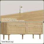 Furniouse Boho Rattan 6-Drawer Small Dresser