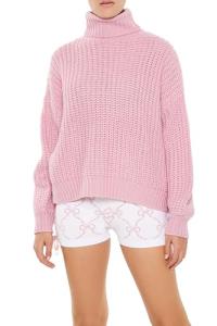 Blush Turtleneck Knit Sweater by Forever 21