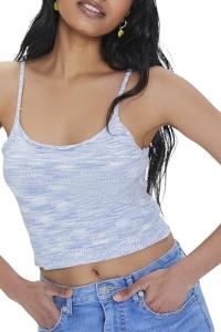 Cropped Knit Cami Top in Blue Multi