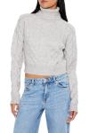 Forever 21 Women's Light Grey Cropped Sweater