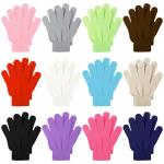 Cooraby 12 Pairs Kids' Stretchy Winter Magic Gloves