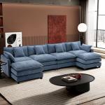 Ihanherry 146" U-Shaped Modular Sofa with Ottomans