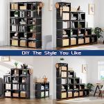 Mavivegue 18-Cube Large DIY Bookcase - Black