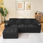 Modern L-Shaped 105 Inch Modular Couch with Cup Holders