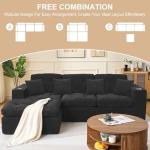 Modern L-Shaped 105 Inch Modular Couch with Cup Holders
