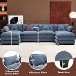 Ihanherry 146" U-Shaped Modular Sofa with Ottomans