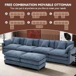 Ihanherry 146" U-Shaped Modular Sofa with Ottomans