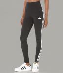 adidas Women's Black Three Stripes Leggings, Small
