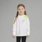 Adidas Girls Long Sleeve Tee, White, Size 5