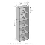 Furinno 5-Tier Open Shelf Closet Organizer, Blackwood