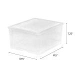 IRIS USA Stackable Clear Shoe Storage Boxes, 4-Pack