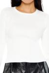 Forever 21 Women's White Cropped Knit Sweater