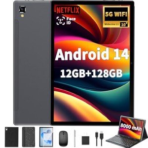 10" Android 14 Tablet with Keyboard and Accessories