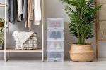 IRIS USA Stackable Clear Shoe Storage Boxes, 4-Pack