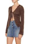 Forever 21 Women's Fuzzy Knit Cardigan Sweater