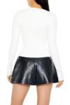Forever 21 Women's White Cropped Knit Sweater