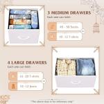 WLIVE 7 Drawer Fabric Dresser and TV Stand