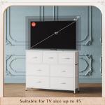 WLIVE 7 Drawer Fabric Dresser and TV Stand