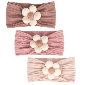 3 Pack Baby Flower Headbands for Girls