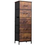 WLIVE 5-Drawer Tall Fabric Dresser for Bedroom