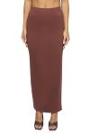Chocolate Maxi Skirt with Leg Slit - Medium