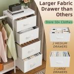 4-Drawer Dresser with Hanging Rack, White