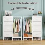 4-Drawer Dresser with Hanging Rack, White