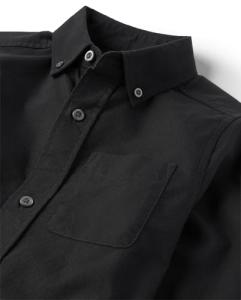 Boys' Long Sleeve Black Oxford Shirt, Large