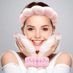 Soft Pink Spa Headband for Makeup and Skincare