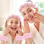 Soft Pink Spa Headband for Makeup and Skincare
