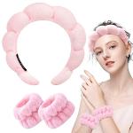 Soft Pink Spa Headband for Makeup and Skincare