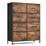 SONGMICS 8-Drawer Storage Dresser in Rustic Brown