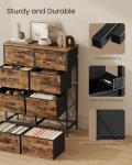 SONGMICS 8-Drawer Storage Dresser in Rustic Brown