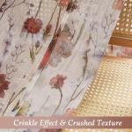 Lecloud Sheer Crushed Kitchen Curtains, 36 Inch Length