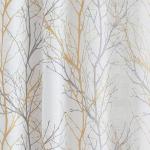 Yellow White Semi Sheer Curtains with Tree Print
