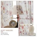 Lecloud Sheer Crushed Kitchen Curtains, 36 Inch Length