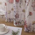 Lecloud Sheer Crushed Kitchen Curtains, 36 Inch Length