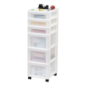 6-Drawer Storage Cart with Top Organizer, White