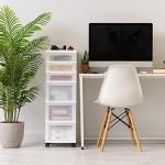 6-Drawer Storage Cart with Top Organizer, White