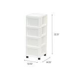 6-Drawer Storage Cart with Top Organizer, White