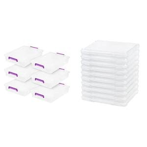 IRIS USA 6 Quart Clear Storage Bins with Lids