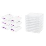 IRIS USA 6 Quart Clear Storage Bins with Lids