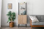 IRIS USA Rustic Industrial Storage Cabinet with Shelves
