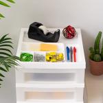 6-Drawer Storage Cart with Top Organizer, White